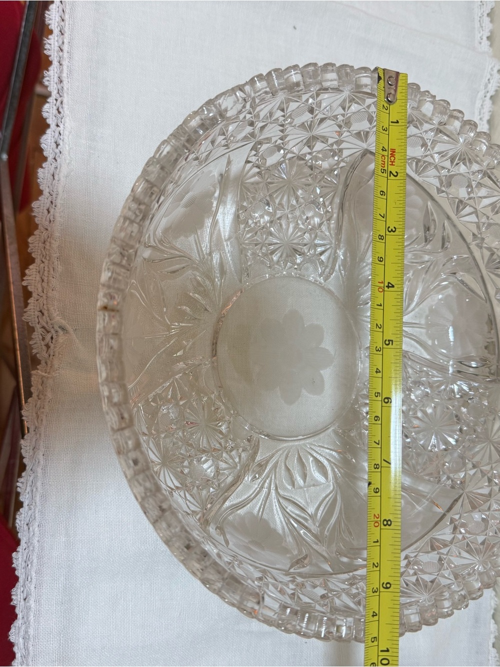 Heavily Cut American Brilliant Cut Glass Bowl - Picture 7 of 8
